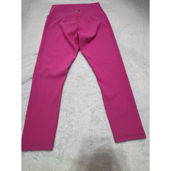 Zyia Muted Magenta Pink Reve Hi Rise Capri Leggings Womens 8-10 Ribbed 20" Tigh - Picture 1 of 6